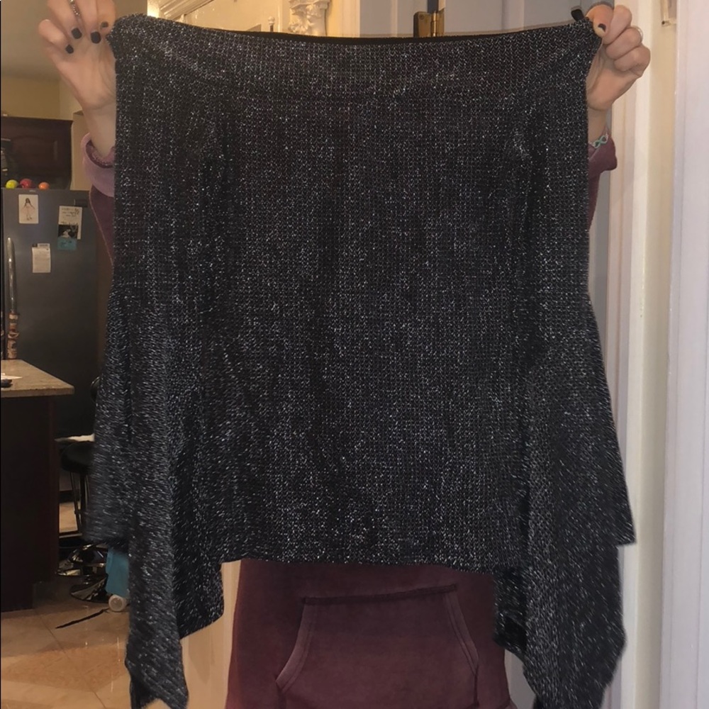 BCBG Bell Sleeve Shimmery Top